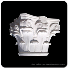 Pilar de piedra natural tallada a mano de columna de mármol corintio
